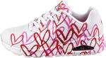 Skechers Women's UNO Heart Print Sneakers - White