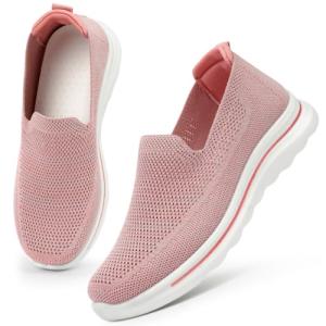 Pink Breathable Slip-On Sneakers for Women