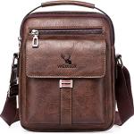 Men's Brown PU Leather Messenger Bag