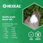 Hexeal 10kg Epsom Salt for Bathing & Gardening