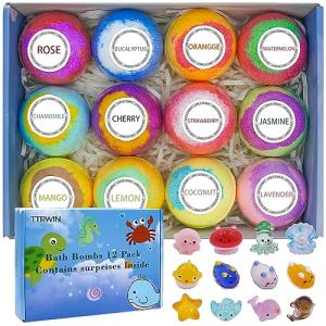 12 pcs Bath Bomb Gift Set with Surprise Toys