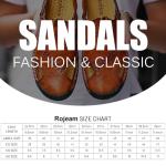 Rojeam Men's Closed Toe Leather Beach Sandals