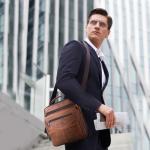 Brown Waterproof Leather Men’s Messenger Bag