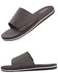Adjustable Lightweight Brown Slides for Men