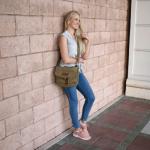 Men's Army Green Vintage Canvas Messenger Bag