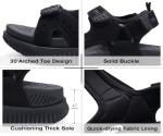 Men's Orthopedic Leather Hiking Sandals, Size 10 Black