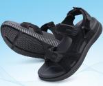 Men's Orthopedic Leather Hiking Sandals, Size 10 Black