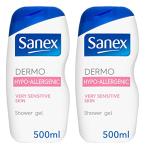 Sanex Hypoallergenic Bath & Shower Gel 500ml Duo