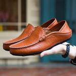 Men’s Brown Leather Slip-On Loafers Size 10.5