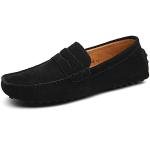 Men's Black Suede Penny Loafers - Casual Comfort