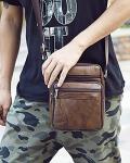 Men's Genuine Leather Crossbody Shoulder Bag
