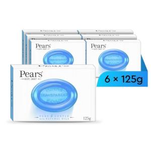 Pears Pure Gentle Mint Soap Bar - Pack of 6