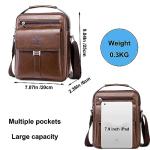 Men's Brown PU Leather Messenger Bag