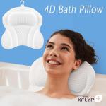 XFLYP Ergonomic Bath Pillow with Suction Cups
