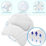 XFLYP Ergonomic Bath Pillow with Suction Cups