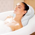 Ergonomic 4D Bath Pillow with Strong Suction Cups