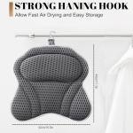 Non-Slip Bath Pillow with Suction Cups - Grey