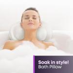 FINEWAY Ergonomic Bath Pillow with 6 Suction Cups