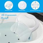 Ergonomic 4D Bath Pillow with Strong Suction Cups