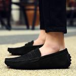 Men's Black Suede Penny Loafers - Casual Comfort
