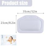 Soft Waterproof Bath Pillow with Strong Suction Cups