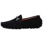Jamron Men's Suede Buckle Loafers in Black