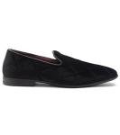 Thomas Crick Men's Black Velvet Dress Loafers