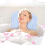 Ergonomic Waterproof Bath Pillow with Suction Cups