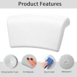 Koelaa Bath Pillow, Waterproof Bath Pillow, 3D Ergonomic, Bathtub Pillow with 2 Non-Slip Suction Cups, Non-Slip Premium Bath Cushion, Ergonomic Bathtub Pillow for Bathroom Home Spa Headrest-White