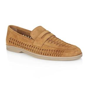 Men's Suede Tan Loafers by Silver Street London
