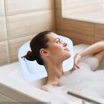 Ergonomic Waterproof Bath Pillow with Suction Cups