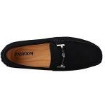 Jamron Men's Suede Buckle Loafers in Black