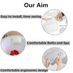 Cozy White Bath Pillow with Strong Suction Cups