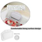 Cozy White Bath Pillow with Strong Suction Cups