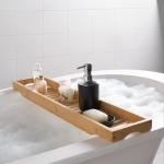 Bamboo Bath Caddy and Spa Organizer Shelf