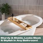 Bamboo Bath Caddy and Spa Organizer Shelf