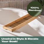 Bamboo Bath Caddy and Spa Organizer Shelf