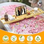 Expandable Bamboo Bath Tray Caddy for Relaxation