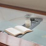 Vencier Grey Bamboo Bath Tub Storage Rack