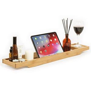 Bamboo Bathtub Caddy Tray for Relaxation