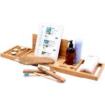 Luxury Bamboo Bath Tray with Candle and Holders