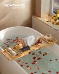 Extendable Bamboo Bath Tray with Wine Glass Holder