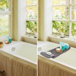 Versatile Grey Bathtub Caddy for Relaxing Soaks