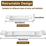 Expandable Bath Shelf Caddy Tray Organizer (White)