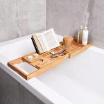 Extendable Bamboo Bath Caddy for Relaxing Soaks