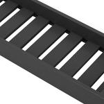 Black Bamboo Bathtub Storage Rack with Wine Glass Holder