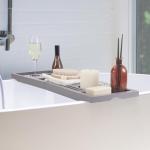 Extendable Bamboo Bath Tray with Wine Glass Holder