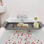 Versatile Grey Bathtub Caddy for Relaxing Soaks