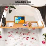 Extendable Bamboo Bath Tray with Holder