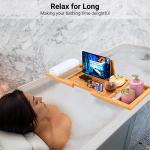 Extendable Bamboo Bath Tray with Holder